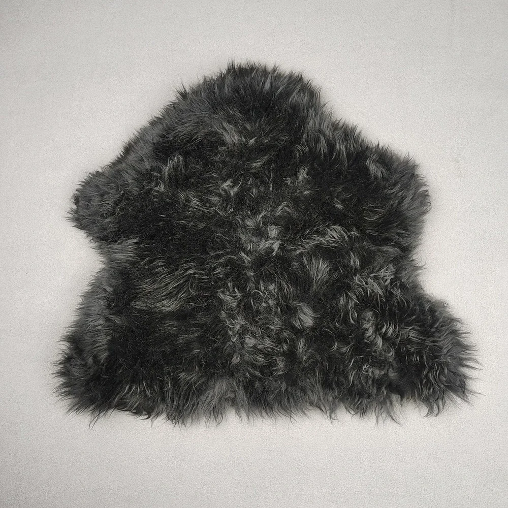 Bowron Sheepskin Rug Black Long Wool New Zealand Pelt 28